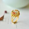 Anillo de jade hetiano con forma de huevo, estilo chino, plata 925, esmalte, HTYR036