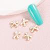 Acessórios para Nail Art, Pérolas com Efeito Gotejamento de Óleo, Laços, Acessórios de Liga Preta e Branca para Unhas, Produtos Acabados no Atacado, Hot Stamping, Iridescente