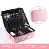 Bolsa Cosmética de Cuero PU Rosa de Gran Capacidad y Bolsa de Maquillaje Cosméticos Cosméticos Bolso Bandolera Bordado Compartimento para Hombro Estuche Cosmético
