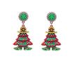 Brincos série Natal feminino comércio exterior moda quente design criativo cartoon floco de neve sino brincos brincos atacado