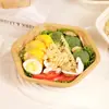 Caja de Embalaje Hexagonal de Papel Kraft, Caja para Cortar Fruta para Llevar, Caja de Fruta para Picnic y Camping, Caja de Almuerzo Desechable de Grado Alimenticio