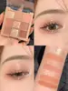 Muge Leen Paleta de Sombras de Ojos de Nueve Colores Mate Perlado Polvo Ahumado Rosa Color Melocotón Tierra Color Té con Leche Asequible Paleta de Sombras de Ojos Ins