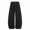L829 Estilo High Street Americano Unissex High-End Cor Sólida Design Desconstruído Masculino Modelagem Solta Calças Cargo com Forro de Fleece e Gancho Baixo