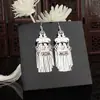 Pendientes de Pavo Real para Minorías Étnicas, Regalos Retro de Plata Miao Estilo Étnico, Accesorios de Pendientes Vintage de Imitación Plata