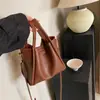 Bolso Retro de Gran Capacidad para Mujer 2026 Otoño Nueva Moda Bolso de Hombro de Color Contrastante Bolso Cruzado Tipo Cubo para Dama