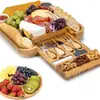 Novo Conjunto de Tábua de Queijo de Bambu Transfronteiriço, Prato de Queijo de Madeira para Cozinha, Tábua de Corte, Tábua de Pão