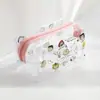 Bolsa de Cosméticos Transparente Impermeable Estilo Coreano Ins Hyuna con Flores para Mujer Portátil de Gran Capacidad para Niña Almacenamiento de Viaje Neceser