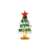Venda quente transfronteiriça Zibo esmalte colorido mini árvore de Natal sólida artesanato de vidro para desktop pequenos presentes de Natal atacado