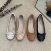 Zapatos de Tacón Plano con Moño y Punta Cuadrada para Mujer, Zapatos Planos, Tacón Bajo, Suela Suave, Zapatos de Ballet para Boda, Cómodos para Conducir, para Mujeres Embarazadas, Todas las Estaciones