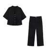 Comercio Exterior 2026 Primavera Nuevo Estilo Europeo y Americano Moda Femenina Casual Holgado Bordado Hueco Camisa y Pantalones 2920931