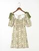 Vestido de verano nuevo con estampado floral, manga corta, encaje y falda corta para mujer europea y americana S12064