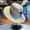 Sombrero de pescador de malla transpirable de secado rápido con ala ancha para verano, con logo personalizado, sombrero de sol impermeable plegable para senderismo al aire libre