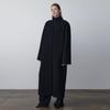 Casaco Trench de Lã Cashmere Th~ Linha 2026 Primavera e Outono Versátil Acima do Joelho Gola V Casual Botão Oculto Casaco de Lã Dupla Face