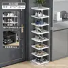 Zapatero Simple Entrada de Puerta Hogar Dormitorio Almacenamiento Multicapa Artefacto Ahorro de Espacio Pequeño Estrecho Mini Hueco Alquiler Zapatero