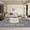 Alfombra Moderna Estilo Ins Oso Violento Sala de Estar Mesa de Centro Dormitorio Alfombra de Terciopelo de Cristal Completo Absorbe Agua, Antideslizante y Fácil de Limpiar