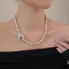 Cadena de suéter con cuentas de mariposa de nicho de lujo ligero para mujer, accesorios de otoño e invierno, cadena de suéter exquisita, cadena para clavícula versátil, alta calidad
