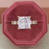 Día de San Valentín Chino Joyería de Moda para Mujer Anillo de Zirconia Cuadrado Blanco Regalo de Vacaciones R7536