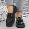 Mocasines de Gran Tamaño Transfronterizos para Mujer 2025 Primavera y Verano Nuevos Zapatos Mary Jane con Lazo de Charol Zapatos Casuales Venta al por Mayor