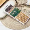 Palillos de bambú impresos sin laca para el hogar, diez pares de palillos de bambú tallados nuevos, palillos naturales para puesto callejero, venta al por mayor