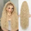 Coleta Sintética Estilo Europeo y Americano para Mujer, Cabello Largo Rizado Ondulado, Rizado Tipo Maíz Esponjoso, Coleta con Pinza de Garra, Fibra de Alta Temperatura