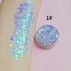 Polvo de Brillo Holográfico Camaleón Lentejuela Brillo Gel Gel Cuerpo Cabello Decoración Pegamento de Conejo Maquillaje de Ojos Aplicación Directa
