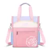 Bolsa de Estudo Color Block de Alto Valor para Aluno do Ensino Fundamental Bolsa de Mão com Alça de Ombro Bolsa Grande de Alta Capacidade para Crianças Leve à Prova d'Água Bolsa para Lição de Casa