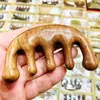 Pente massageador multifuncional de seis bordas de madeira e cinco dentes, pente de cabo longo, sândalo, cinco dedos, cinco dentes, tendão, dentes grandes, pente de madeira fofo