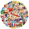 50 Piezas Pegatinas de Graffiti de Viajes por el Mundo Maleta Coche Cuaderno Patineta Teléfono Móvil Pegatinas Decorativas Impermeables Venta al por Mayor