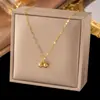 Colar de Aço Inoxidável com Galvanoplastia a Vácuo, Toque de Luxo, Coração, Trevo de Quatro Folhas, Corrente para Clavícula Versátil, Aço Titânio, Não Desbota, Para Mulheres