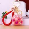 Bolsa Transversal Laço de Cristal Chaveiro de Carro para Mulheres, Requintada e Fofa, Estilo Chinês Pingente de Bolsa Criativo Argola de Chaveiro Presente