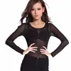 Camisa de Malha Preta Totalmente Transparente para Outono 2023 para Mulheres, Manga Longa Sexy Transparente Malha Fina. Camisa de Malha Elástica