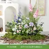 Arreglo de Flores Artificiales y Plantas Verdes HY-DS3 para Decoración de Fondo de Boda, Flor de Mesa, Decoración de Mesa de Comedor, Decoración de Flores Falsas de Lujo Ligero