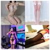 Ropa interior sexy de encaje de tres puntos con pecho pequeño y gran perla, tanga tentador, pasión, sin despegar, traje para mujer 9972