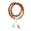 Pulsera de doble anillo de madera tributo natural para mujer, colgante de Joker Loto, retro, cuentas de barril antiguas, pulsera de madera al por mayor