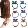 Tocado de mariposa simple de estilo coreano, aro para el cabello, cuerda para el cabello, cuerda para el cabello, nudo multicolor, pequeño tendón de goma de dibujos animados