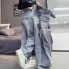 Pantalones Vaqueros de Pierna Recta con Dobladillo Curvo para Mujer Primavera 2026 Nuevos Americanos Tallas Grandes Chicas Gorditas Cintura Alta Adelgazantes Sueltos Pierna Ancha Pierna Recta