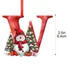Muñeco de Nieve Navideño Transfronterizo Nuevo Acrílico Plano 2D de 26 Letras Colgante Decoración Navideña de Interior Adorno para Coche
