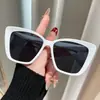 Óculos de Sol Estilo Popular Transfronteiriço Europeu e Americano Cat-Eye, Armação Quadrada Grande, Óculos Versáteis com Efeito Emagrecedor, Moda Ins e Sensação de Alto Padrão