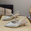 Nuevos Zapatos de Tacón de Aguja de Punta Fina para Mujer, de Estilo Veraniego, Versátiles, con Pedrería en la Parte Trasera, Estilo Francés para la Noche