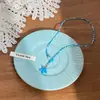Colar Pingente Estrela-do-Mar e Peixe de Cerâmica Estilo Férias na Praia Corrente de Clavícula Versátil da Moda Colar de Nicho de Alta Qualidade para Mulheres