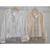 Ropa de mujer de Corea del Sur Dongdaemun primavera camisa bordada de alta calidad camisa holgada diseño de color sólido elegante