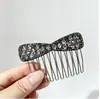 Pente de Cabelo com Laço Totalmente de Strass para Mulheres, Pente Elegante para Penteados Presos, Organizador de Franja e Fios Soltos, Acessório de Cabelo com Strass, Grampo de Cabelo