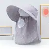 Sombrero de Protección Solar para Mujer, Máscara Parasol, Ala Ancha Grande, Sombrero Versátil, Protección UV, Adecuado para Recoger Té, Sanidad, Trabajo Agrícola, Sombrero de Ala Ancha Grande para Adulto