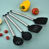 Fábrica de Utensilios de Cocina de Silicona Venta al por Mayor Cocina Mango Pequeño Anti-quemaduras Herramientas para Hornear Espátula de Silicona Espumadera Espátula para Freír Juego