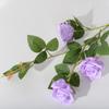 3 pequenas rosas de Paris flores artificiais casamento hotel decoração rosas artificiais fábrica de atacado