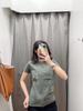 Camiseta Feminina Casual de Verão 2022 Branca Gola Redonda Manga Curta Top para Usar por Baixo 435193