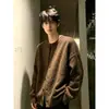 Sudeste Asiático Europa América Retro Primavera Otoño Estilo Perezoso Coreano Prendas de Punto Color Café Cárdigan Suéter Casual Simple Versátil