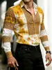 Comercio Exterior Transfronterizo Camisa de Manga Larga para Hombre Moda Callejera Amazon Casual Cardigan Casual de Manga Larga con Estampado 3D