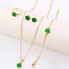 Cdd Flor Individual Trébol de Cinco Hojas Joyería de Gama Alta Al por Mayor Pulsera Anillo Pendientes de Lujo Ligero Conjunto de Cuatro Piezas Fábrica de Origen