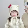 Touca de Bebê Inverno Touca de Pelúcia Touca de Lã Fofa Super Fofa Crianças Touca Grossa Quente Proteção para Orelhas Vento-Resistente Estilo K